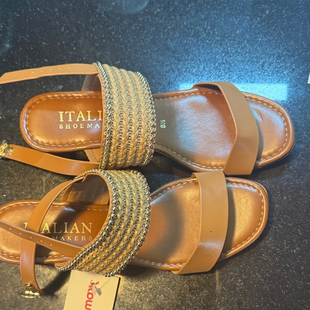Italian Shoemakers Brown and Tan Sandals